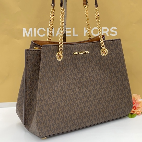 Michael Kors Handbags - MICHAEL KORS TEAGEN LG LONG DROP SATCHEL BROWN